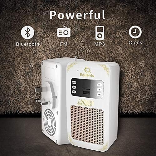 Smart Wall Plug Quran Speaker With Remote Control, Wall-Mounted Holy Quran Speaker with Translation LED light, Radio, Usb & SD Card Support Azan Speaker for Home, School