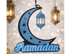 Ramadan Decor - Glitter Finish Islamic Home Decoration – Blue