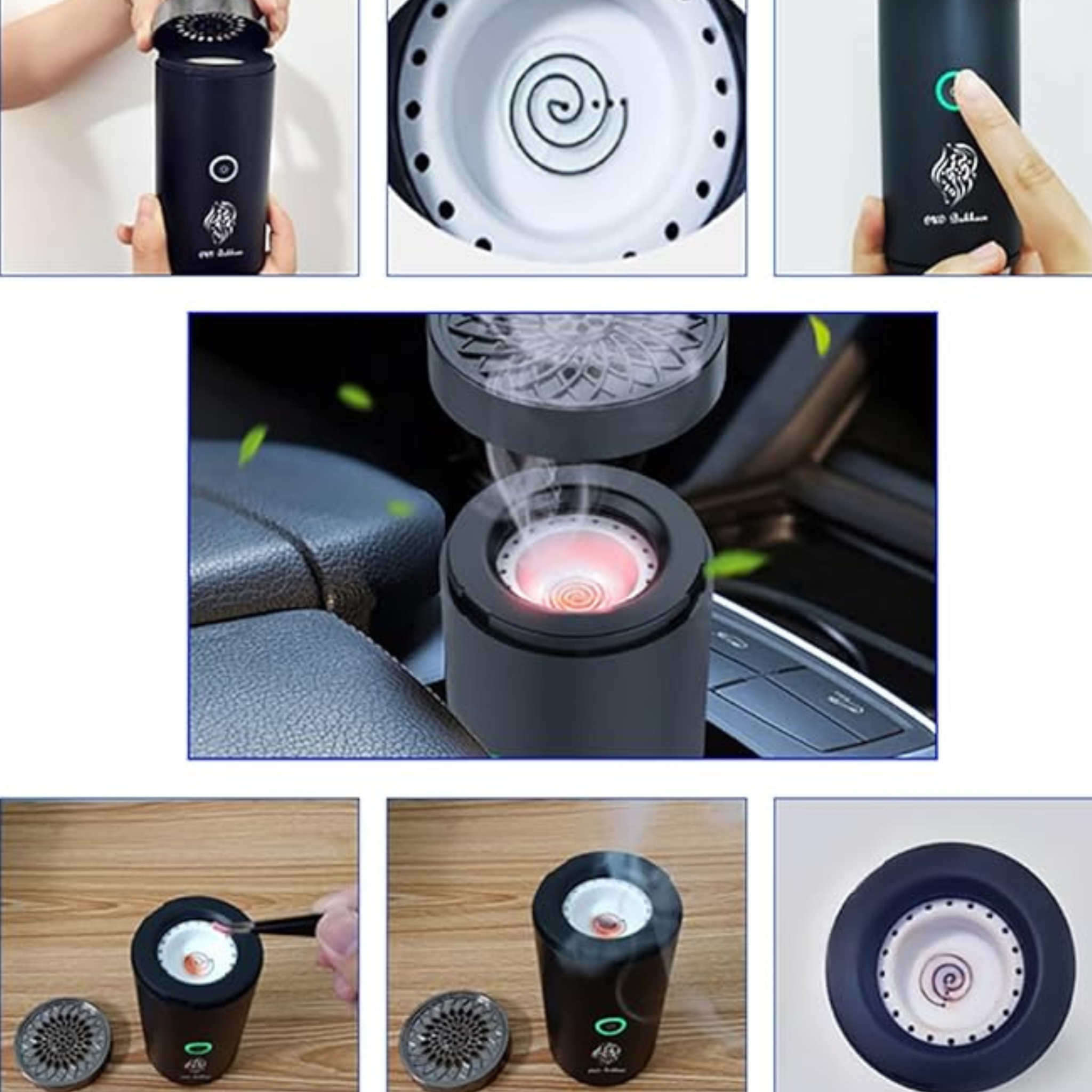 Bakhoor USB Incense Burner Electric Mabkhara for Car, Home and Office Fragrance